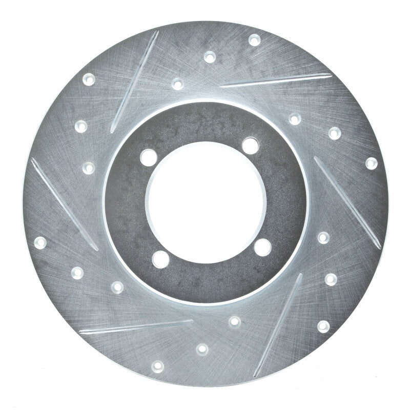 R1 74-78 Nissan 260Z Front Left Drilled & Slotted Silver Brake Rotor
