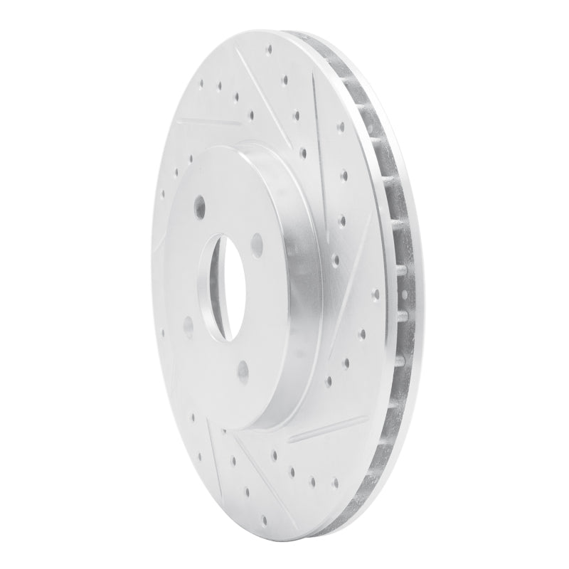 R1 02-04 Ford Focus Front Right Drilled & Slotted Silver Brake Rotor