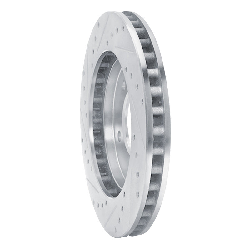 R1 97-02 Ford Expedition Front Right Drilled & Slotted Silver Brake Rotor