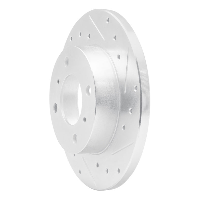 DFC 92-96 Dodge Colt Front Right Drilled & Slotted Silver Brake Rotor