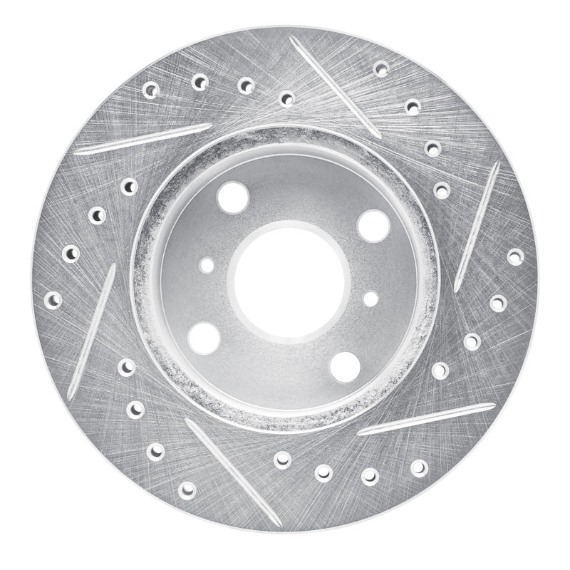 DFC 88-92 Geo Prizm Front Left Drilled & Slotted Silver Brake Rotor