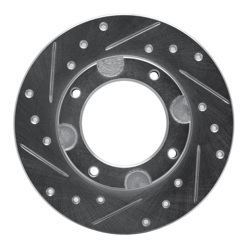 R1 76-81 Honda Accord Hatchback Front Left Drilled & Slotted Silver Brake Rotor