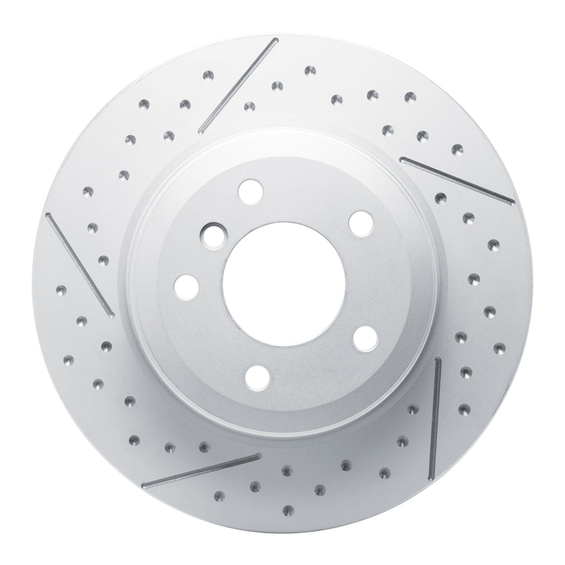 R1 13-13 BMW 135IS Rear Dimpled & Slotted GeoSPEC Coated Rotor
