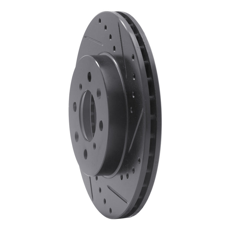 R1 90-17 Acura EL Front Right Drilled & Slotted Black Brake Rotor