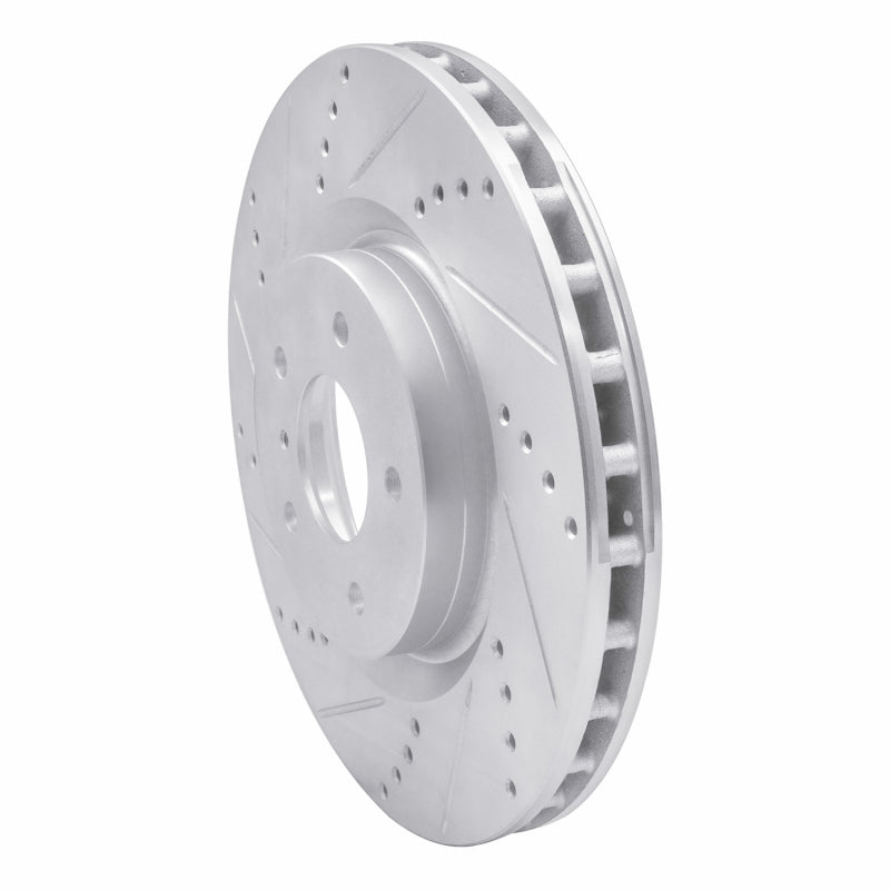 R1 03-08 Infiniti G35 Front Left Drilled & Slotted Silver Brake Rotor
