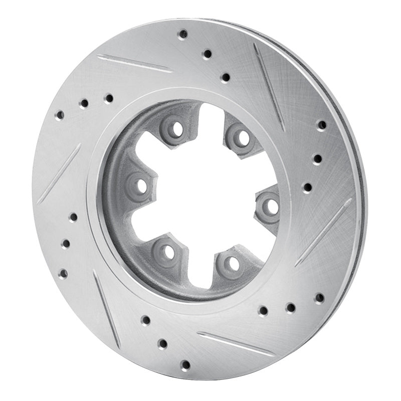 DFC 85-97 Nissan Pickup Hardbody Front Left Drilled & Slotted Silver Brake Rotor