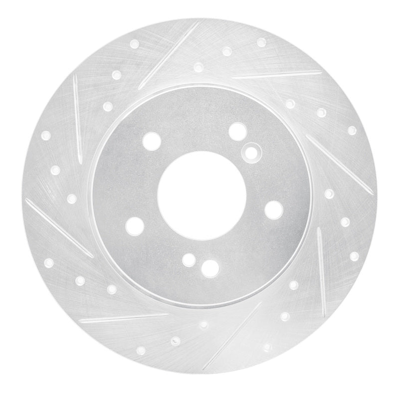 R1 96-98 Mercedes-Benz SL320 Rear Left Drilled & Slotted Silver Brake Rotor
