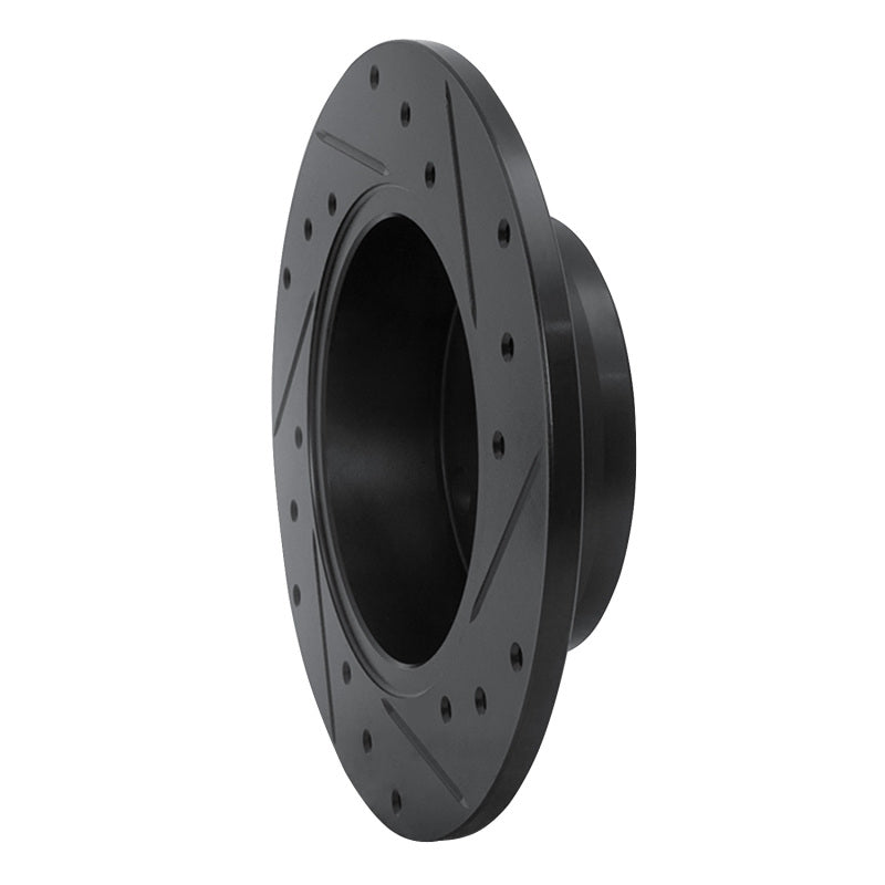 R1 99-02 Audi A6 Quattro Rear Left Drilled & Slotted Black Brake Rotor