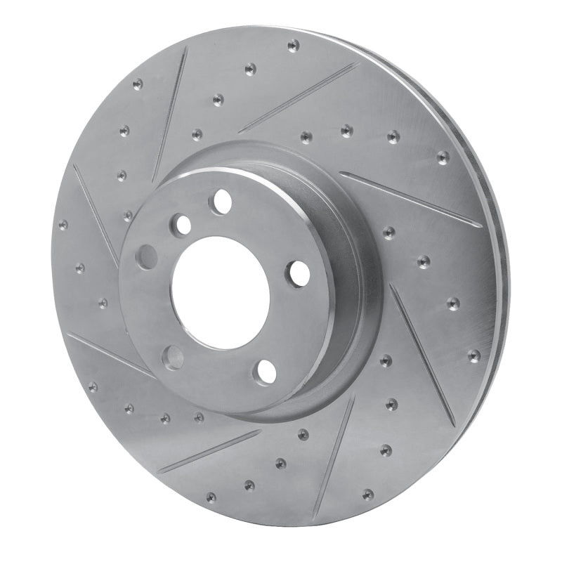 R1 16-18 BMW X4 Right Front Drilled & Slotted Silver Brake Rotor