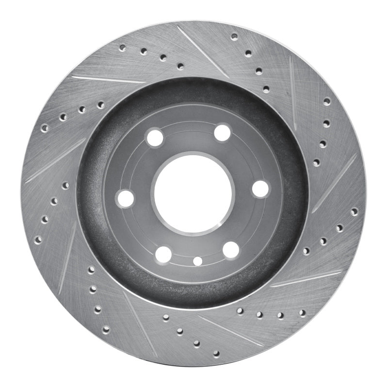 R1 07-17 Buick Enclave Front Left Drilled & Slotted Silver Brake Rotor