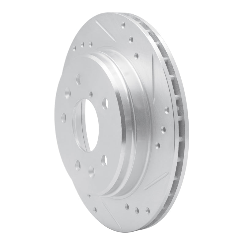 R1 86-91 Mazda RX-7 Rear Right Drilled & Slotted Silver Brake Rotor