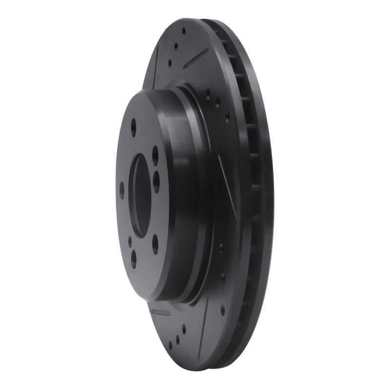 R1 92-94 Mercedes-Benz E500 Rear Left Drilled & Slotted Black Brake Rotor
