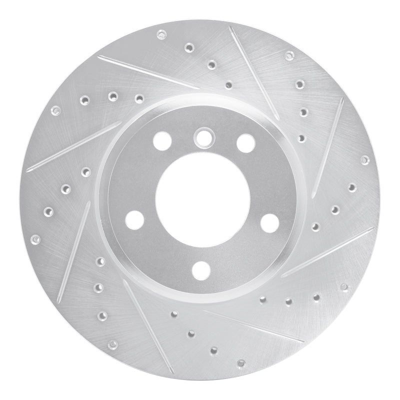 DFC 04-10 BMW 535i xDrive Front Right Drilled & Slotted Silver Brake Rotor