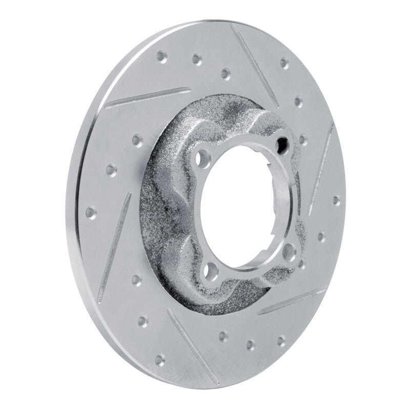 R1 81-85 Mazda GLC Front Right Drilled & Slotted Silver Brake Rotor