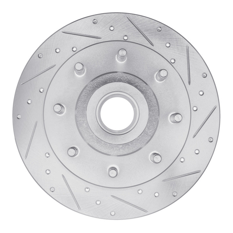 R1 98-03 Dodge B3500 / B2500 Front Right Drilled & Slotted Silver Brake Rotor