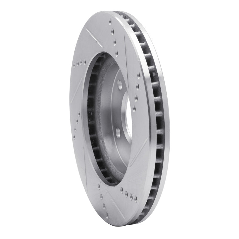 R1 07-17 Dodge CALIBER Front Left Drilled & Slotted Silver Brake Rotor