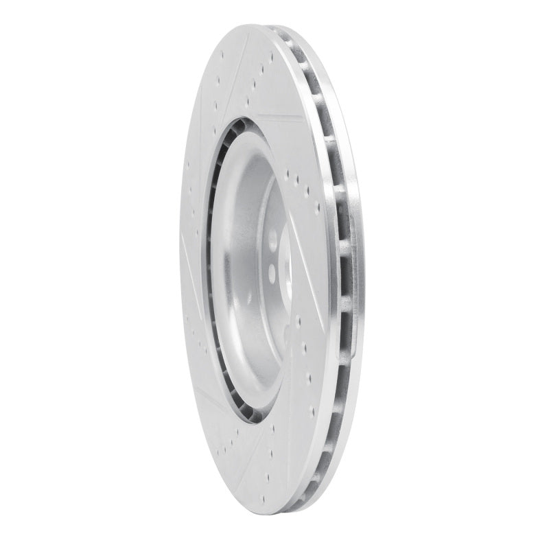 R1 09-14 Mini Cooper Clubman Front Right Drilled & Slotted Silver Brake Rotor