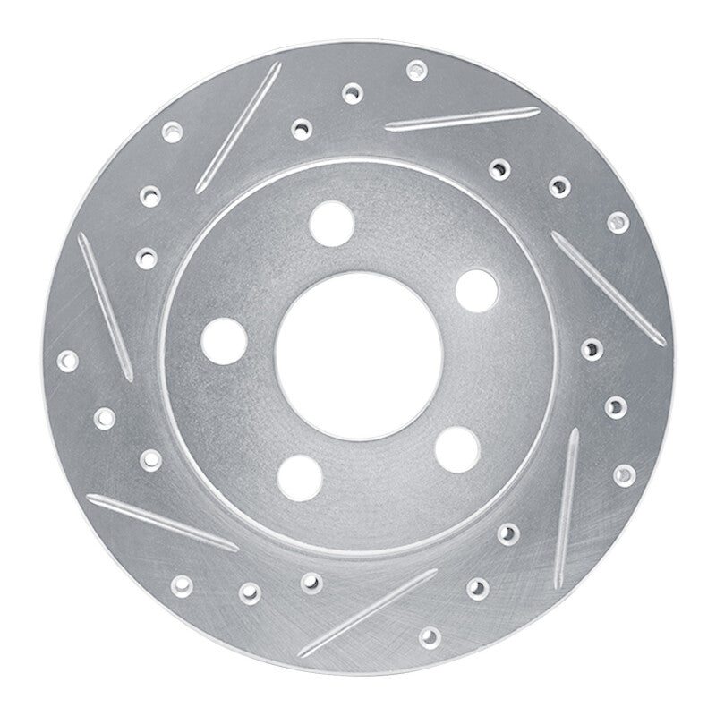 R1 85-89 Dodge SHADOW Front Left Drilled & Slotted Silver Brake Rotor