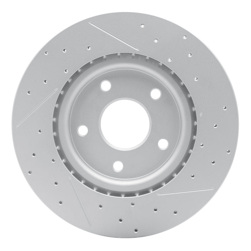 R1 12-25 Chrysler Pacifica Front Right Drilled & Slotted Geo-Carbon Rotor