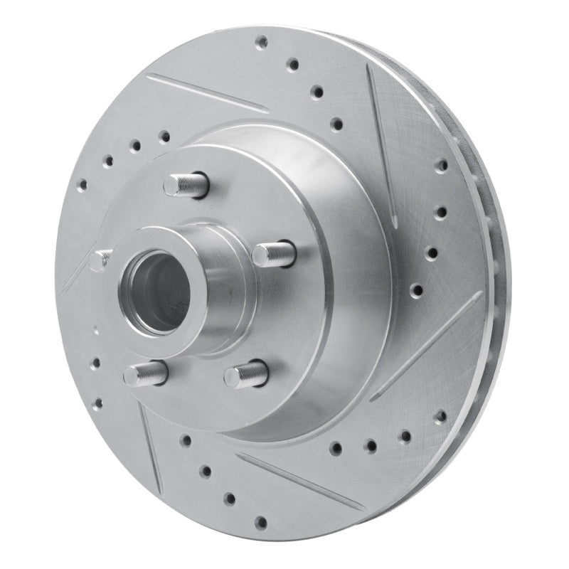 DFC 71-81 Chrysler New Yorker Front Right Drilled & Slotted Silver Brake Rotor