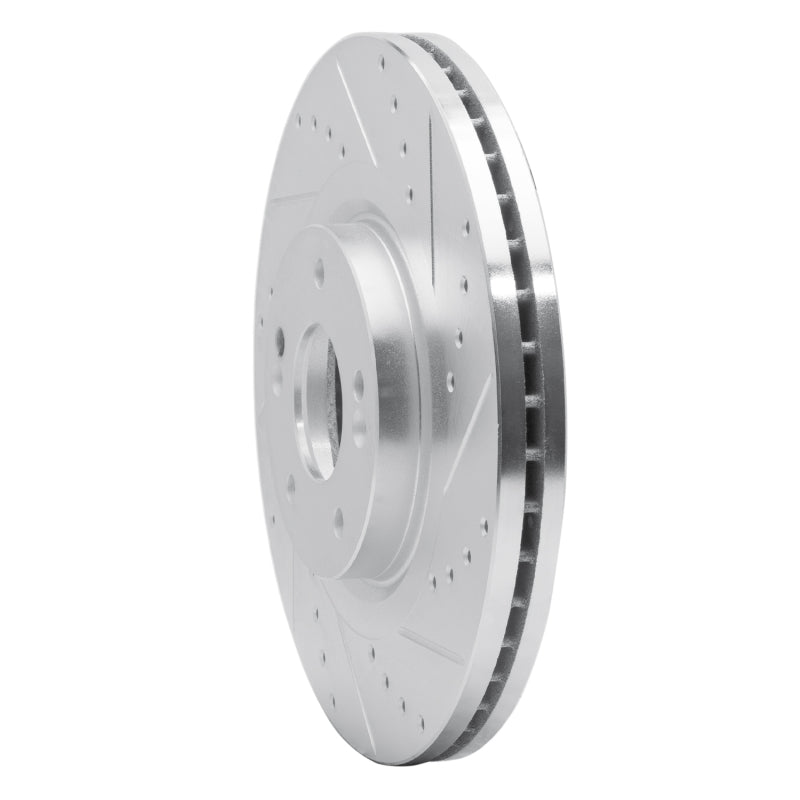 R1 15-21 Kia SEDONA Front Right Drilled & Slotted Silver Brake Rotor