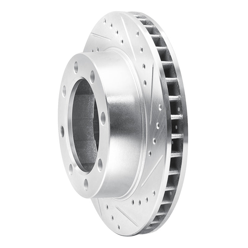 R1 80-94 Ford F-250 4WD (Excl Super Duty) Front Right Drilled & Slotted Silver Brake Rotor