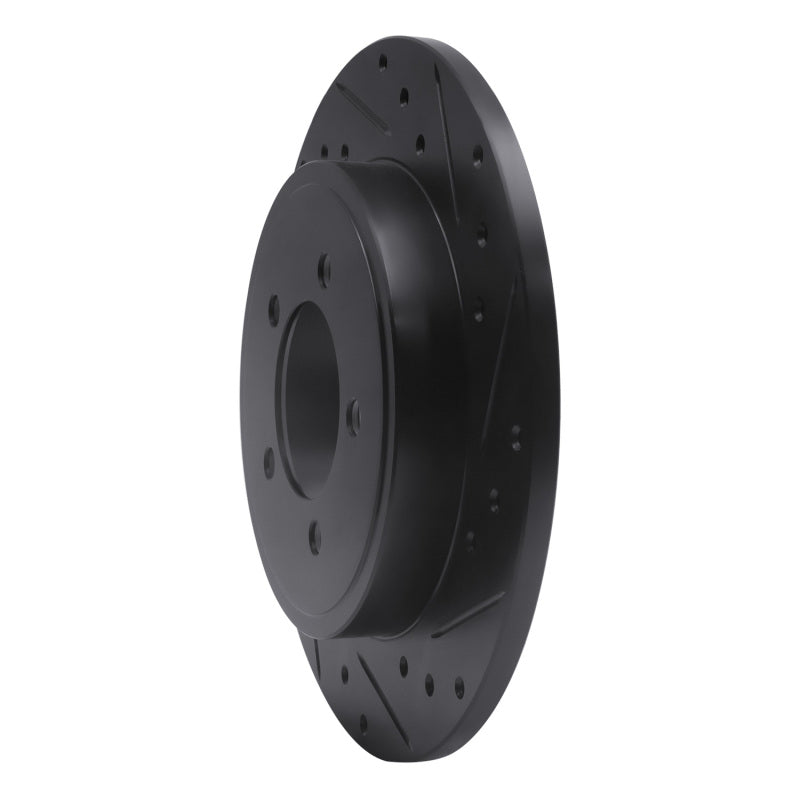 R1 02-10 Ford Explorer Rear Right Drilled & Slotted Black Brake Rotor