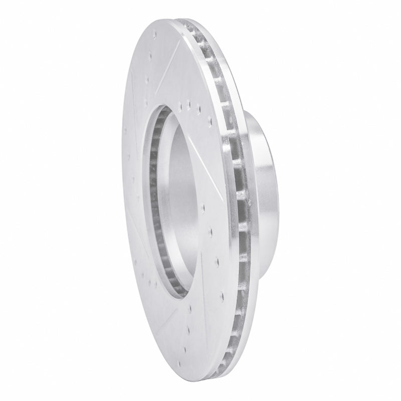 R1 72-80 Mercedes-Benz 450SL Front Right Drilled & Slotted Silver Brake Rotor