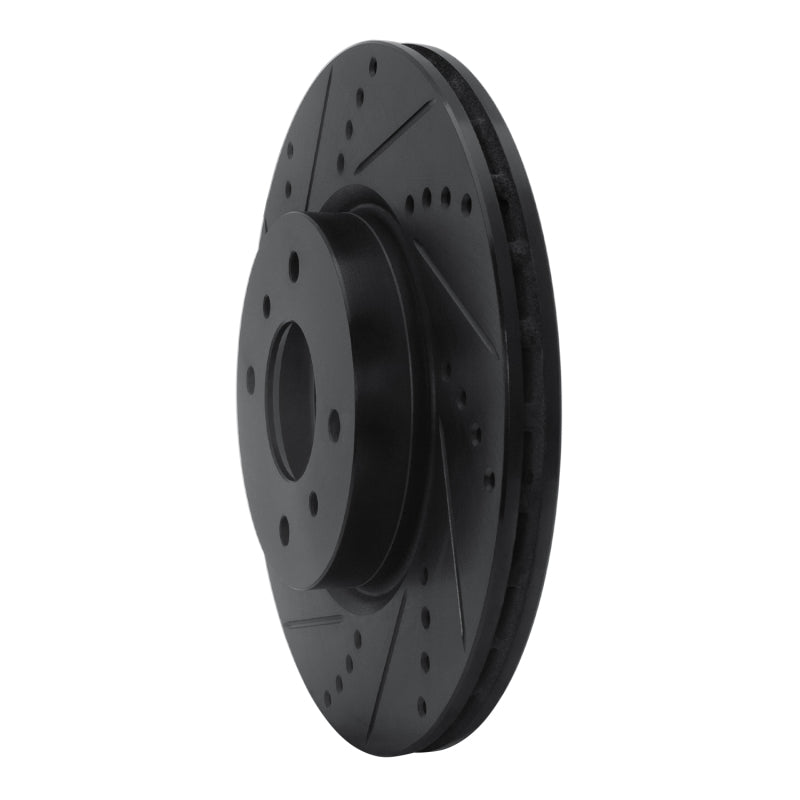 R1 04-06 Nissan Sentra Front Left Drilled & Slotted Black Brake Rotor