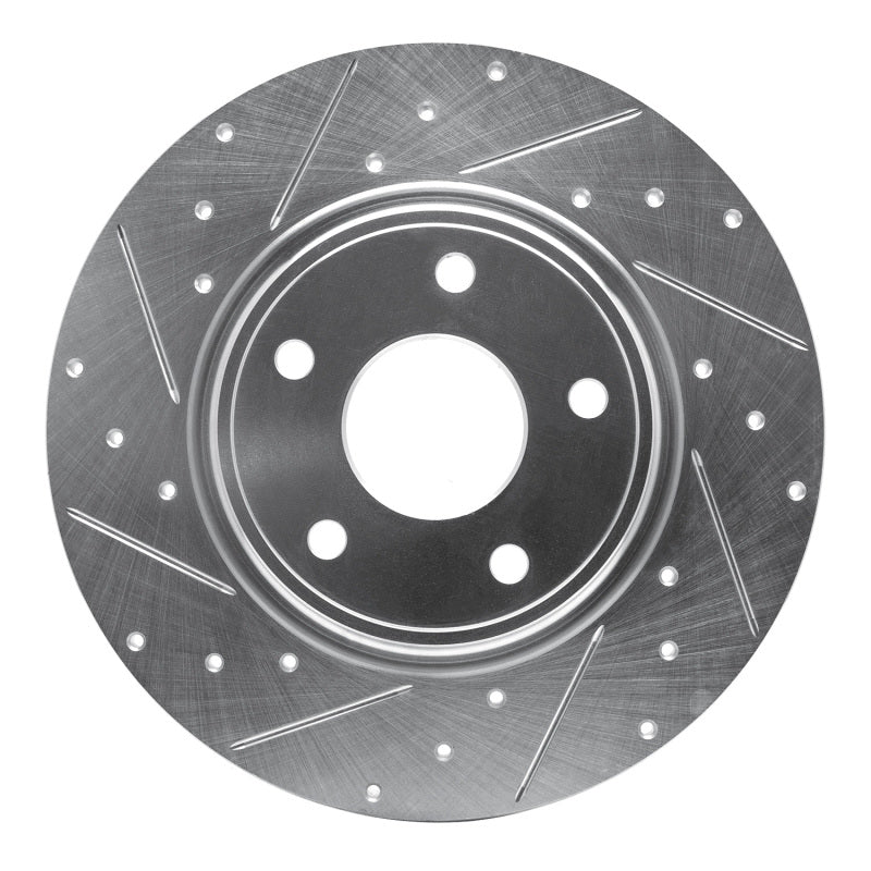 R1 12-20 Chrysler Town & Country Rear Left Drilled & Slotted Silver Brake Rotor
