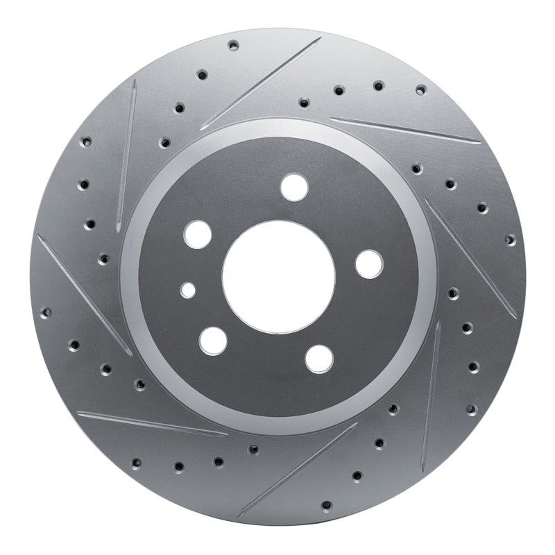 R1 17-25 Tesla Model 3 Front Left Drilled & Slotted Silver Brake Rotor