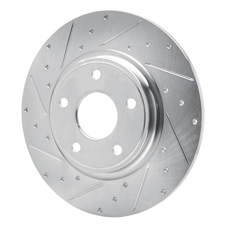 R1 12-20 Chrysler Town & Country Rear Left Drilled & Slotted Silver Brake Rotor