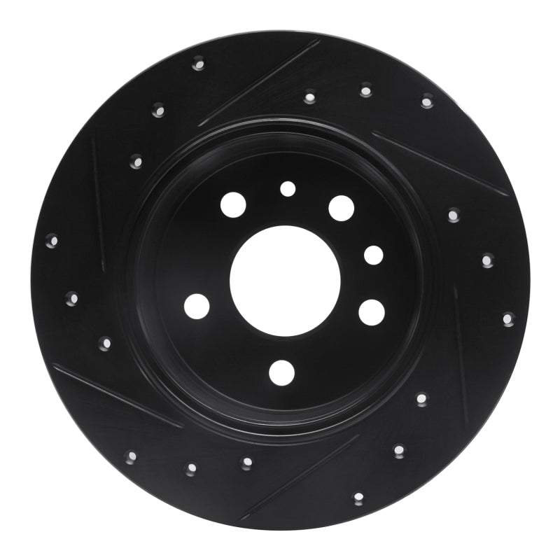 R1 61-91 Mercedes-Benz 220 Rear Right Drilled & Slotted Black Brake Rotor