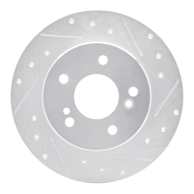 R1 87-15 Chrysler Crossfire Rear Right Drilled & Slotted Silver Brake Rotor
