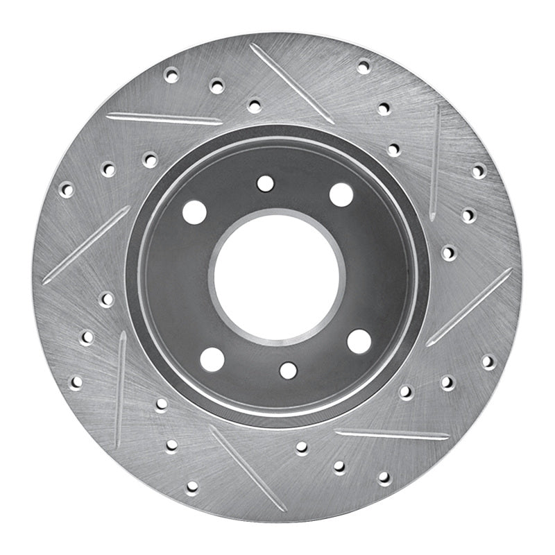 R1 89-13 Infiniti G20 Front Left Drilled & Slotted Silver Brake Rotor