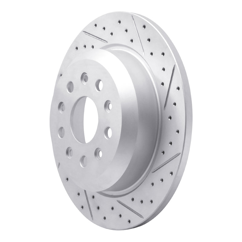 R1 18-25 Jeep Wrangler Rear Right Drilled & Slotted Geo-Carbon Rotor