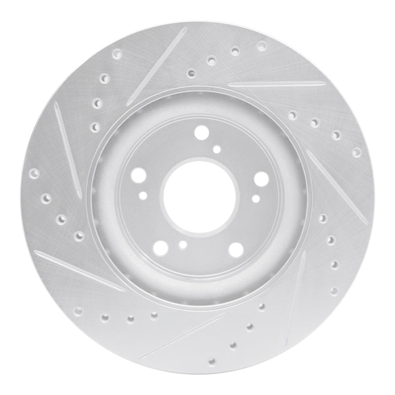 R1 12-16 Honda CR-V Front Right Drilled & Slotted Silver Brake Rotor
