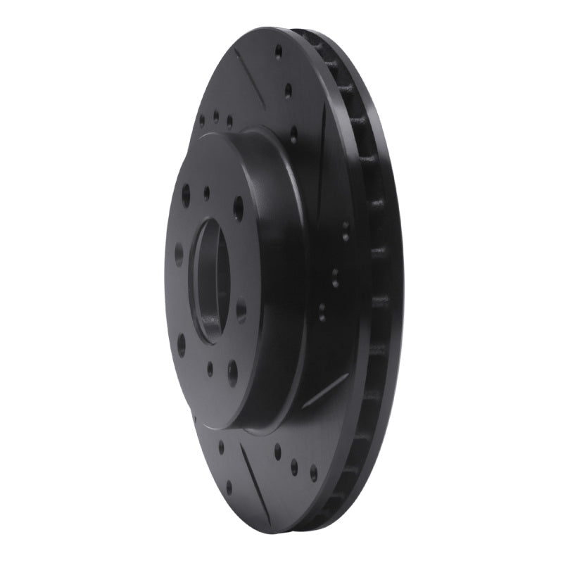 R1 98-02 Acura CL Front Right Drilled & Slotted Black Brake Rotor