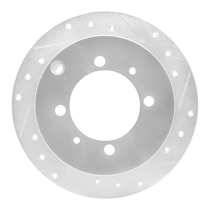 R1 92-04 Dodge COLT Rear Right Drilled & Slotted Silver Brake Rotor