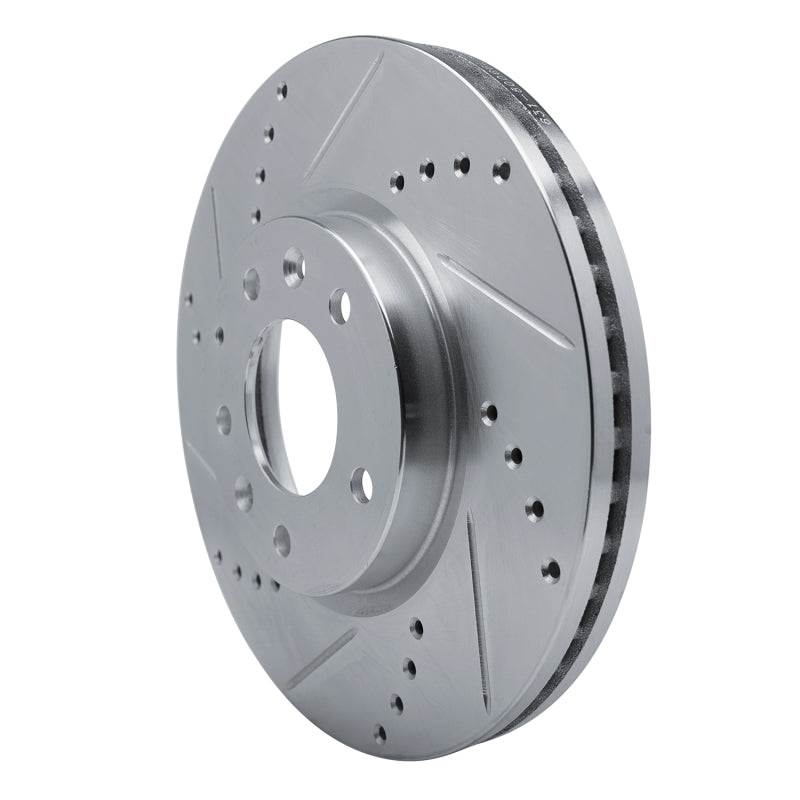 R1 07-12 Mazda CX-7 Front Left Drilled & Slotted Silver Brake Rotor