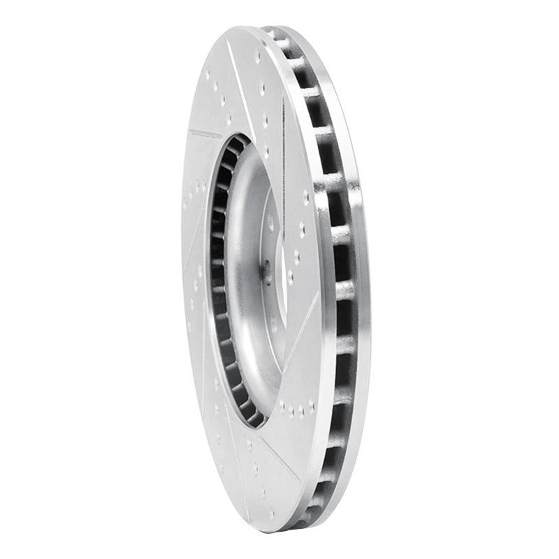 R1 13-23 Chrysler 200 Front Left Drilled & Slotted Silver Brake Rotor