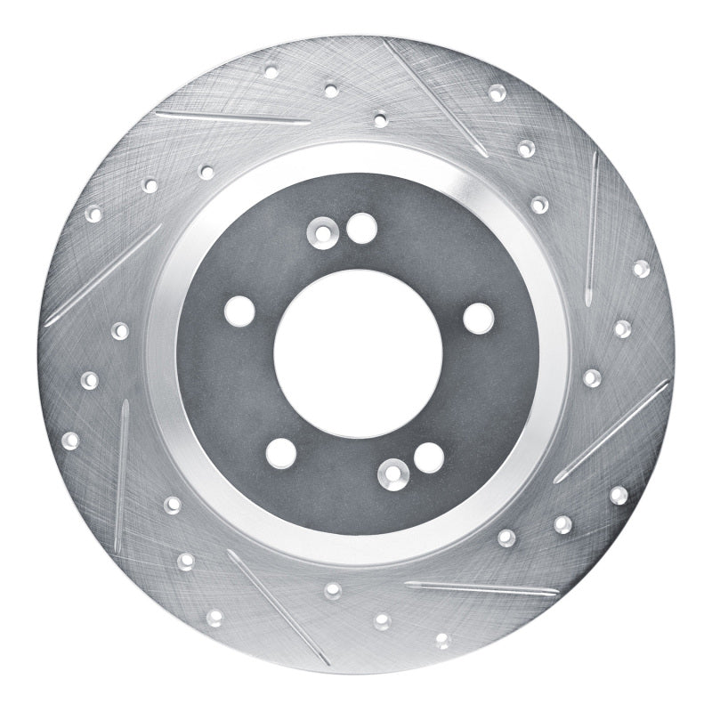 DFC 19-22 Hyundai Veloster N Rear Right Drilled & Slotted Silver Brake Rotor