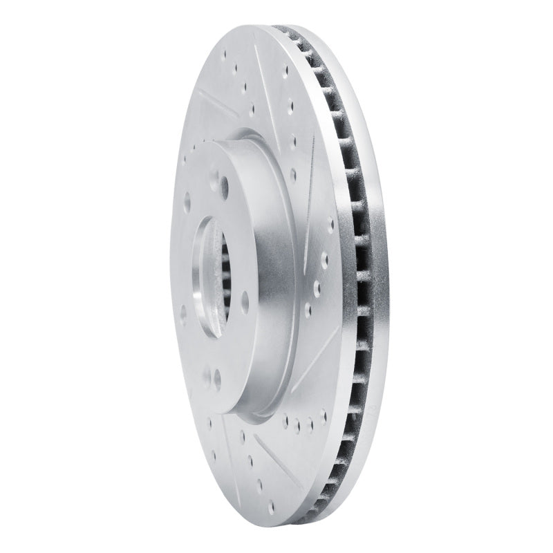 R1 07-10 Kia Rondo (USA) Front Right Drilled & Slotted Silver Brake Rotor