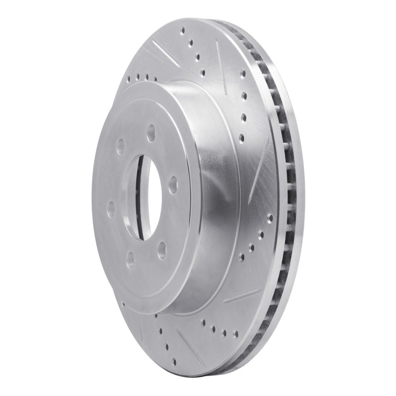 R1 03-04 Dodge DAKOTA 4WD Front Right Drilled & Slotted Silver Brake Rotor