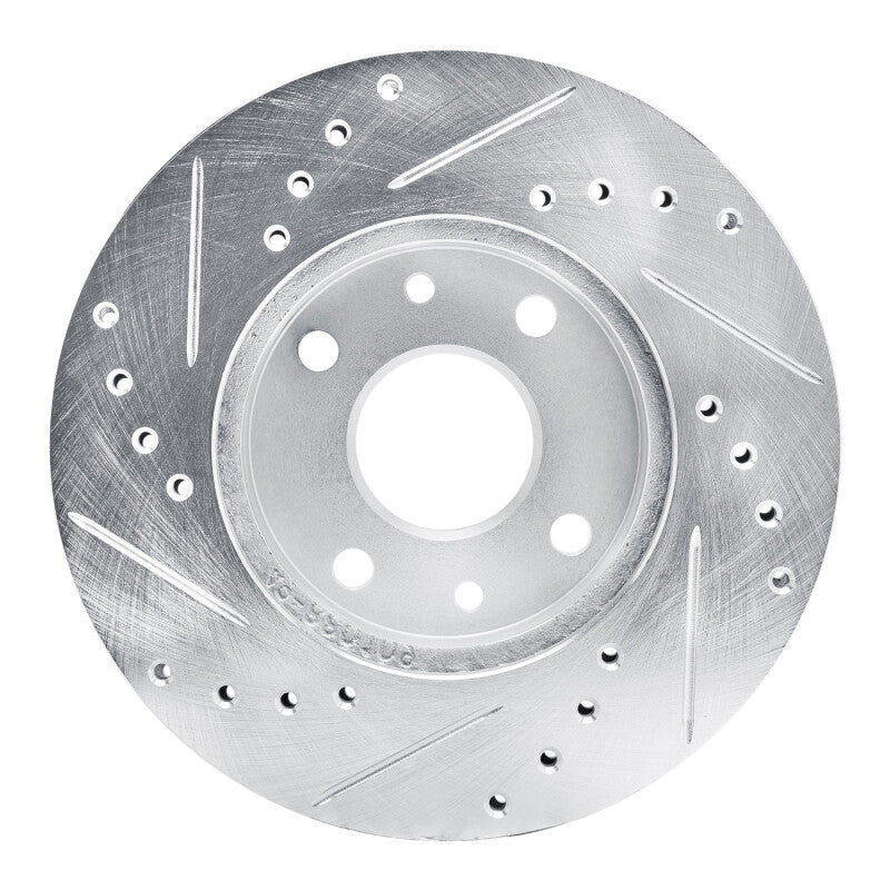DFC 94-00 Kia Sephia Front Right Drilled & Slotted Silver Brake Rotor