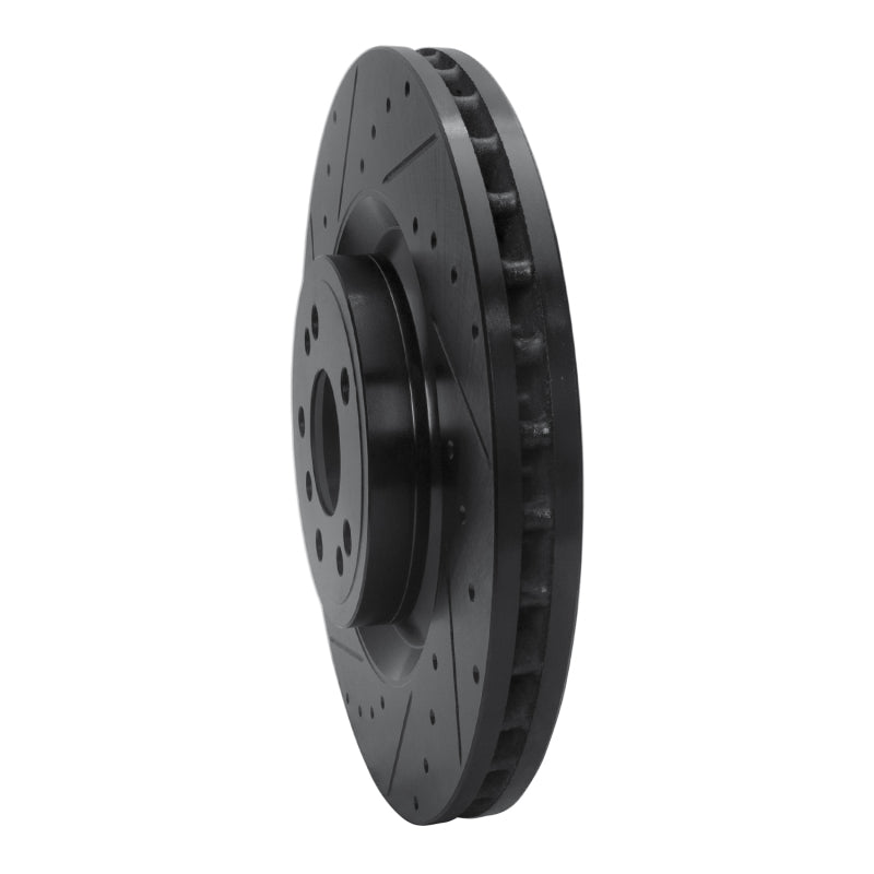 R1 13-19 Mercedes-Benz GLE400 Front Left Drilled & Slotted Black Brake Rotor
