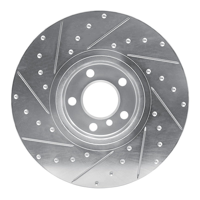 DFC 16-18 BMW X4 Left Front Drilled & Slotted Silver Brake Rotor