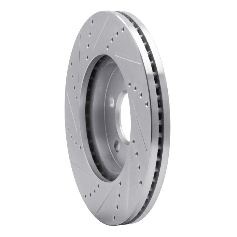 R1 03-11 Ford Crown Victoria Front Right Drilled & Slotted Silver Brake Rotor