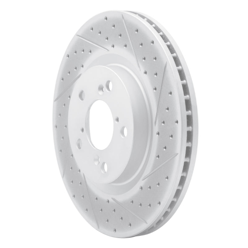 R1 09-14 Acura TL Front Right Drilled & Slotted Geo-Carbon Rotor