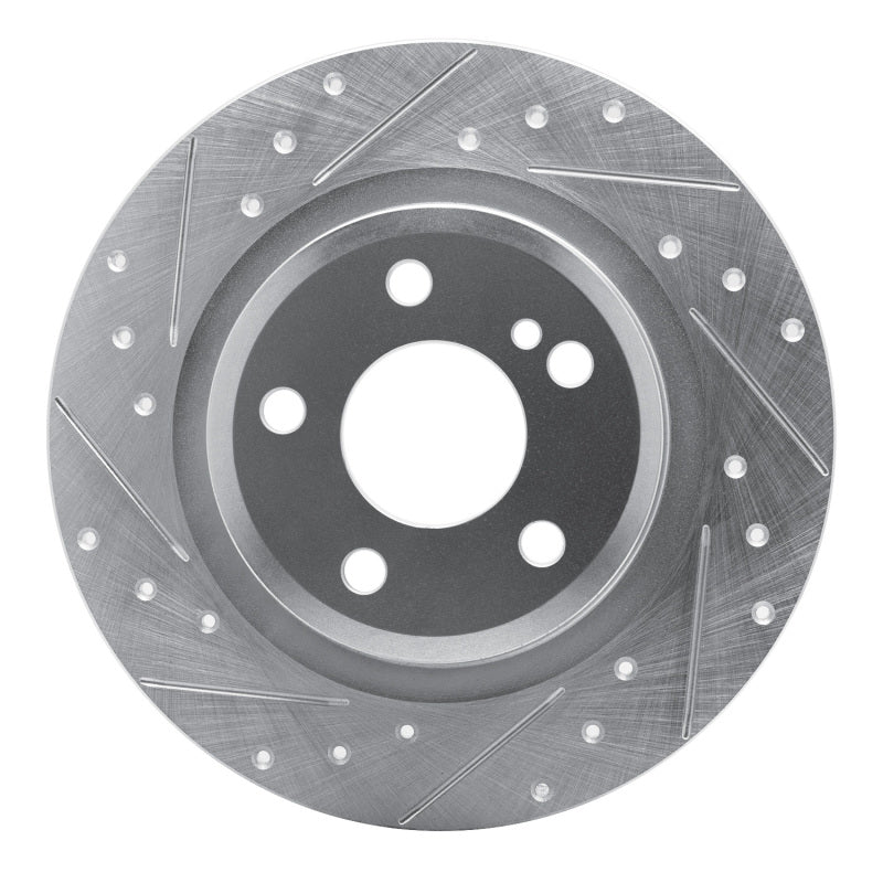 R1 12-20 Mercedes-Benz SLC300 Rear Left Drilled & Slotted Silver Brake Rotor